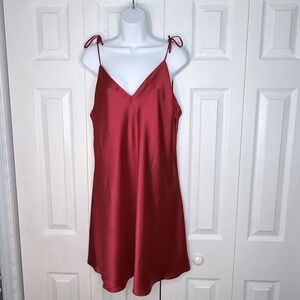 Victorias Secret Satin Red Babydoll Slip‎ Dress Lingerie Chemise Nightgown XL